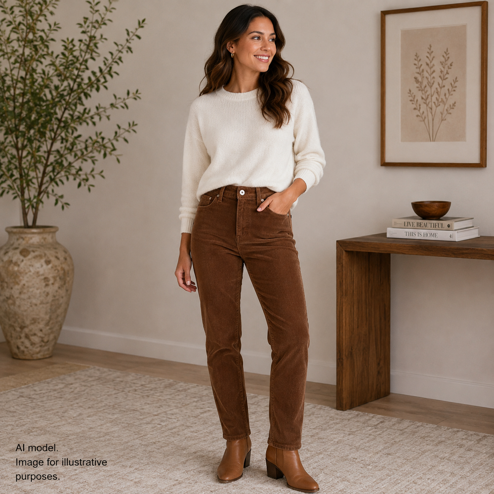 Pilcro And The Letterpress Pants Womens 27 Brown Corduroy Skinny Stretch Anthro